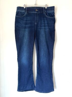Betabrand Pull On 4 pocket Flared Leg‎ Jeans Sz XXL Petite Dark Blue